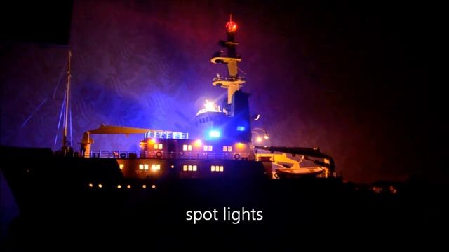 smit rotterdam with lights, working radar,bowthruster and diesel engine sound on 9ch tx