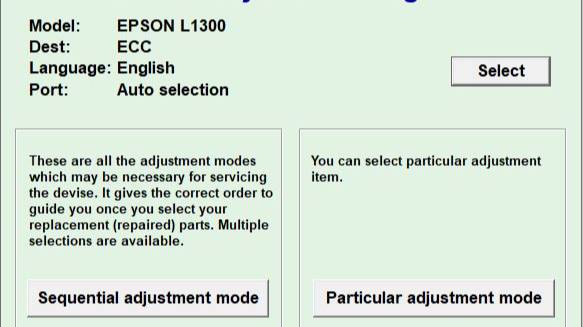 Epson L1300 Adjustment Program