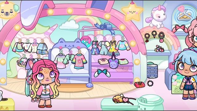 Loja de roupas no Avatar World com a tia Pati