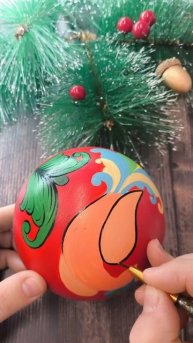 Хохлома борецкая роспись акрилом