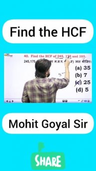 find the hcf of 245 175 and 385 | mohit goyal sir 🔥 #shorts #hcf #maths