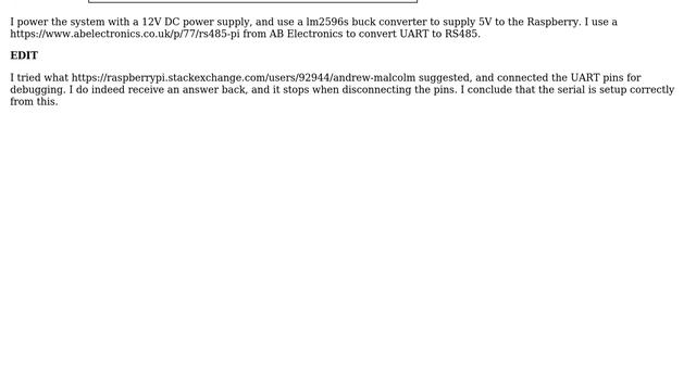 Raspberry Pi: Raspberry Pi - Connect and power RS485 device (2 Solutions!!)