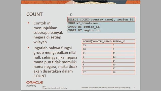 PIF1312 #13 - Menggunakan Klausa GROUP BY dan HAVING