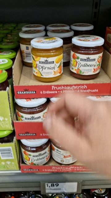 на 50% меньше сахара в варенье в Германии Brotaufstrich Aldi Germany #süß #top #Zucker
