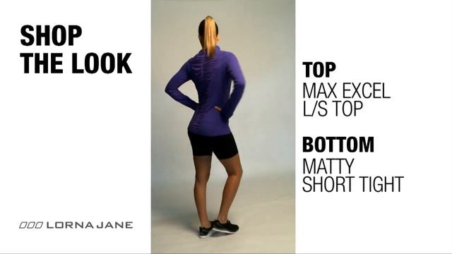 LORNA JANE // TOP: MAX EXCEL L/S TOP // BOTTOM: MATTY SHORT TIGHT