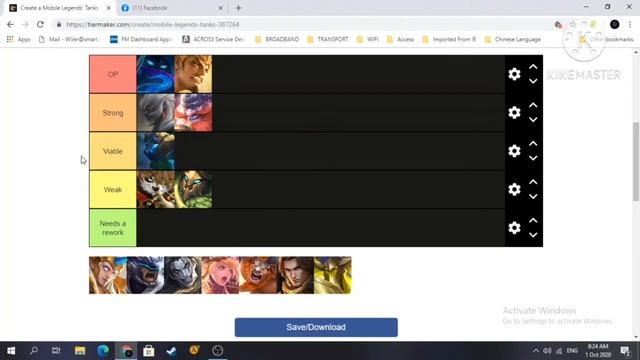 Tank Tierlist 2020 |Mobile Legends
