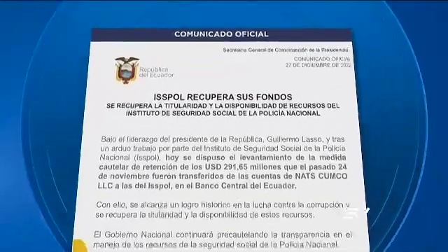 "RECUPERACIÓN DE FONDOS DEL ISSPOL, 290 MM"