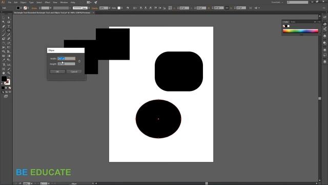 Adobe Illustrator Class 61 Rectangle Tool Rounded Rectangle Tool and Ellipse Tool | Urdu