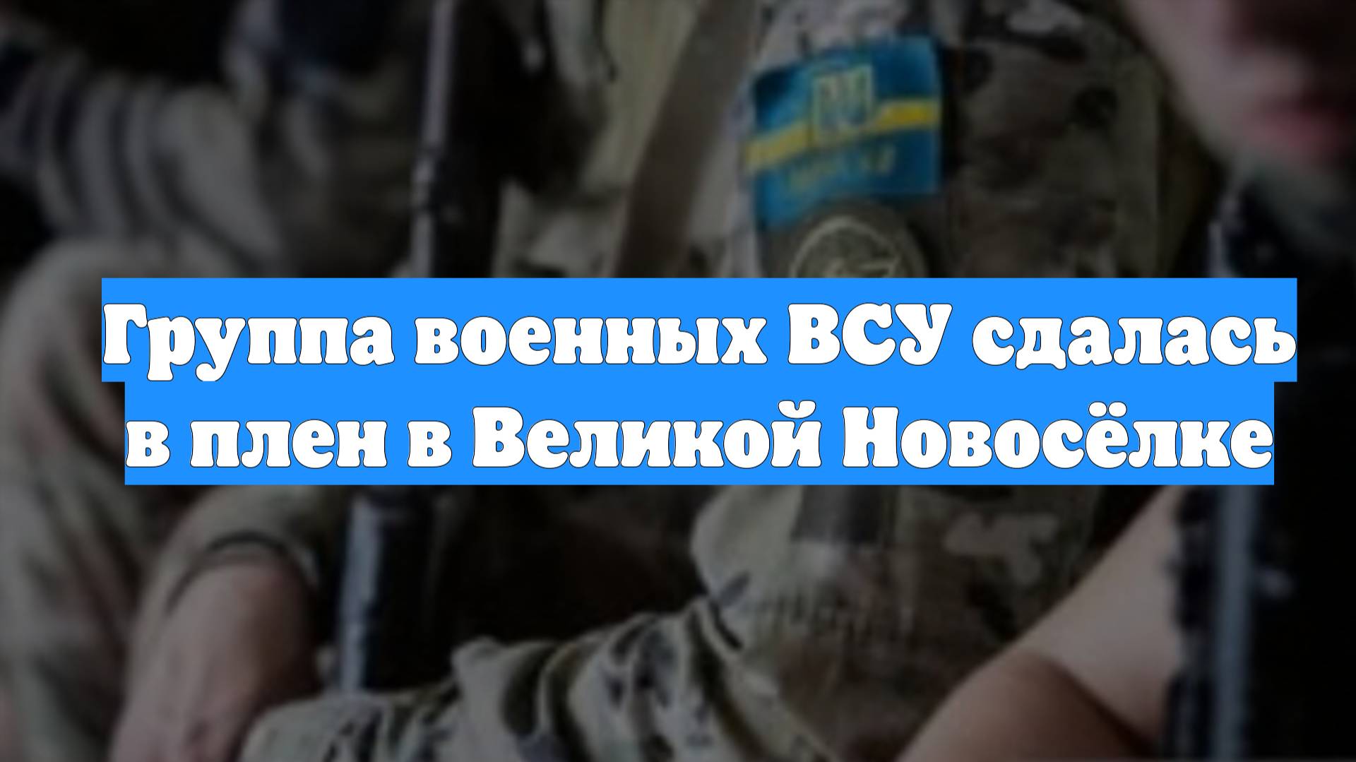 Группа военных ВСУ сдалась в плен в Великой Новосёлке