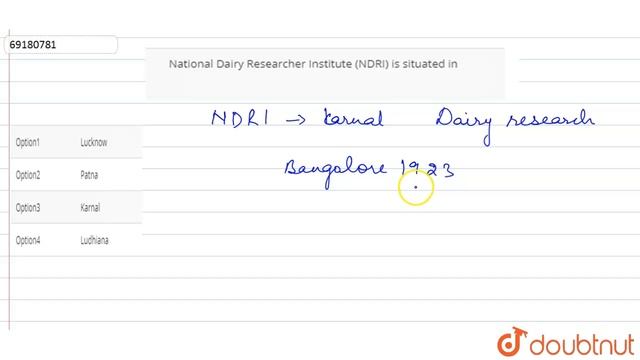 National Dairy Researcher  Institute  (NDRI) is situated in