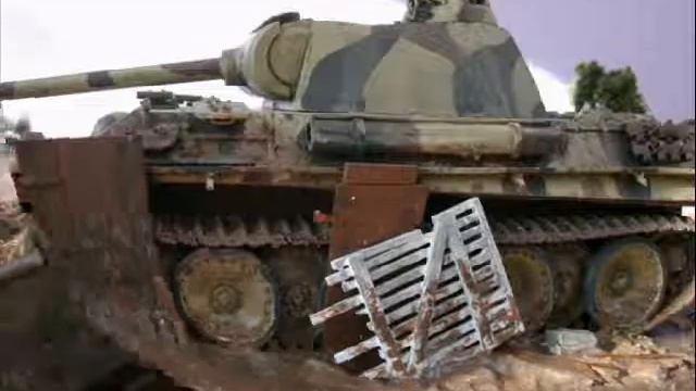 Diorama of Panther G tank, abandoned, Germany 1945