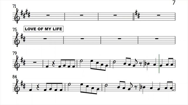 MEDLEY Forvermore Love of My Life Your Love Alto Sax Sheet Backing Play Along Partitura ( 720 X 1280