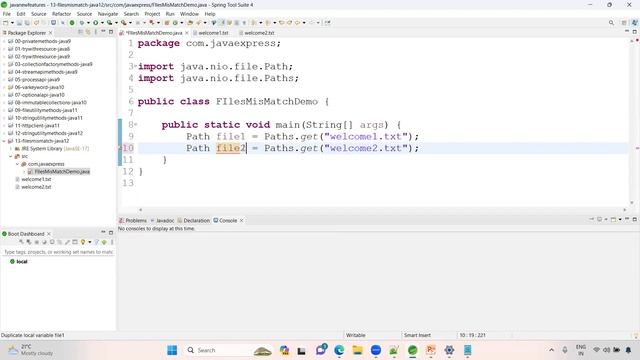 Files Mismatch  | Java 12 New Features