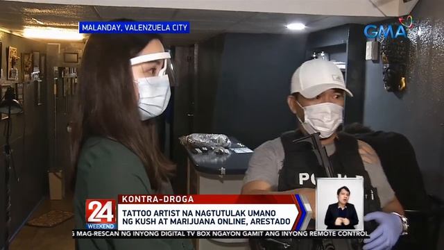 24 Oras: Tattoo artist na nagtutulak umano ng kush at marijuana online, arestado