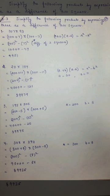 DAV | CLASS-8 | ALGEBRAIC IDENTITIES | WORKSHEET-3 | QUESTION-3 PART 1,2,3,4