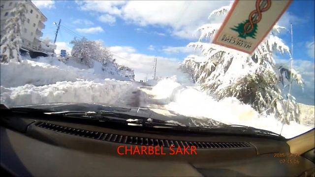 Amazing drive Blatt street Kfardebian Lebanon winter 2015 snow jeep grand cherokee 4x4