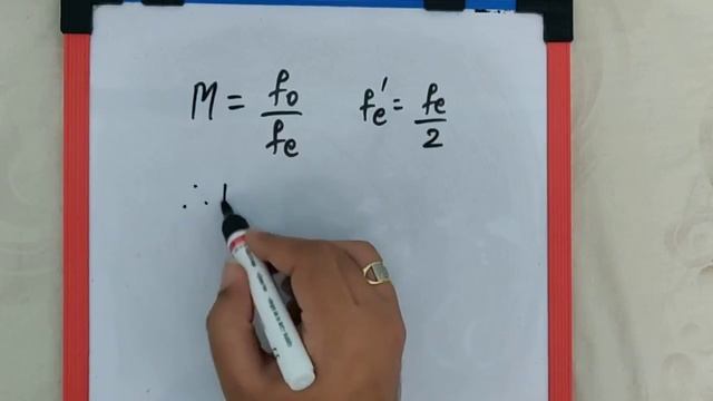 The minimum magnifying power of telescope is M. If the focal length of its eyelens is halved, the m