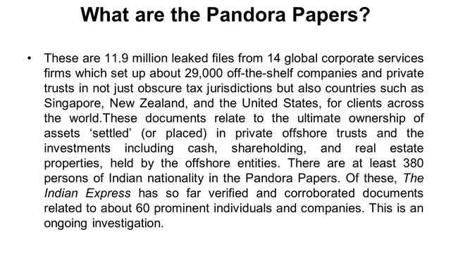Why do the Pandora papers matter?