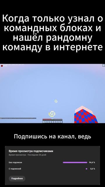 Когда только узнал о командных блоках и нашёл рандомну команду в интернете #minecraft #майнкрафт