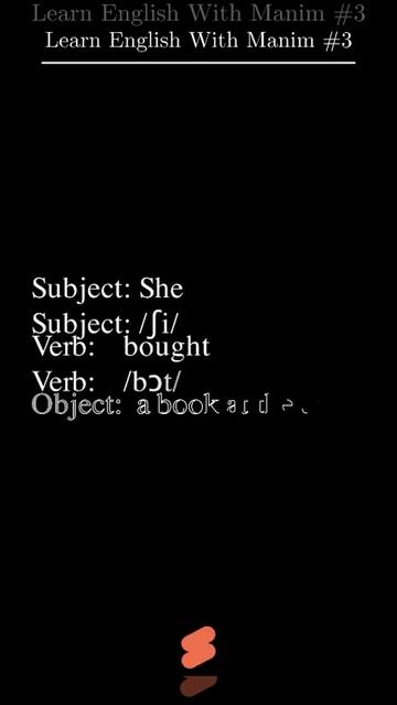 Learn English With Manim #3: She bought a book a the store