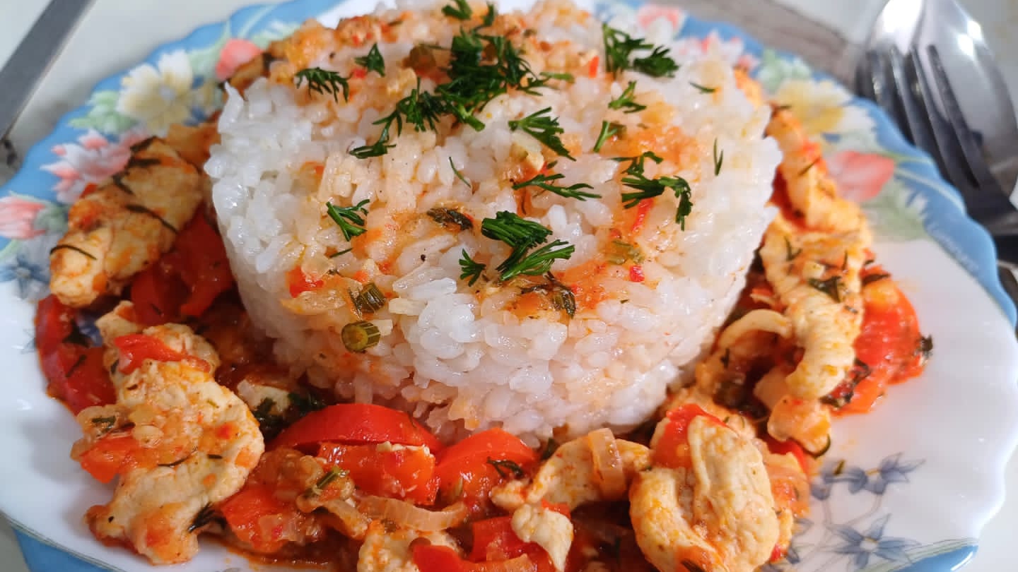 Соте из курицы по турецки! Очень вкусный!