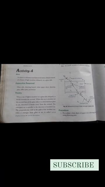 To observe refraction & lateral deviation of beam of light incident on glass slab.#Experiment 4
