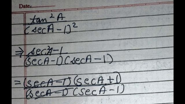 Prove tan²A/(sec A- 1)² = (1+ cos A)/( 1-cos A)