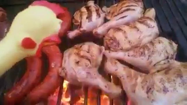 Курица горит