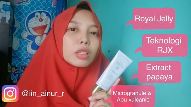 Masker 2in1 memutihkan dalam sekali pakai || jafra royal jelly volcanic micro polish mask
