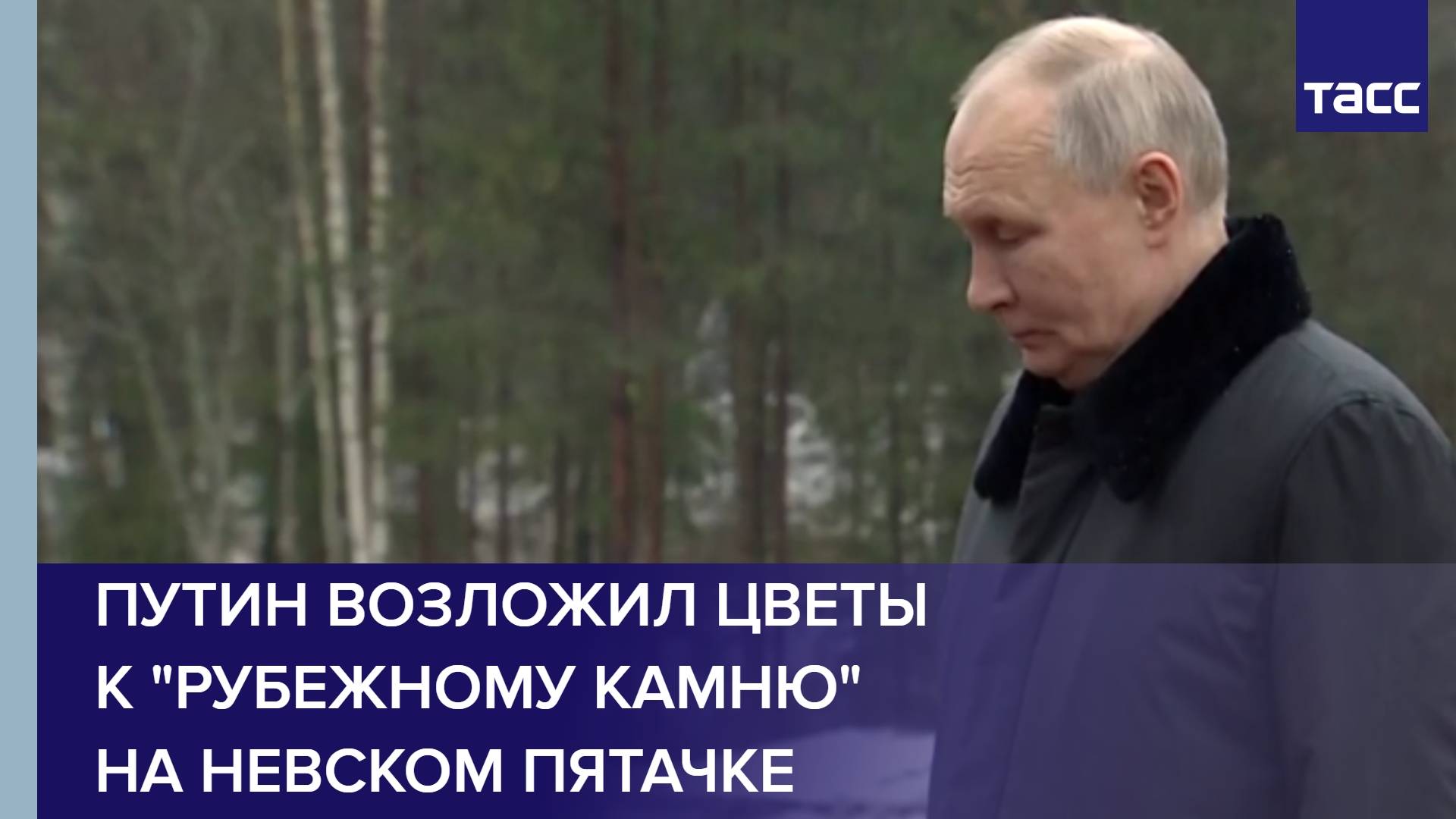 Путин возложил цветы к "Рубежному камню" на Невском пятачке
