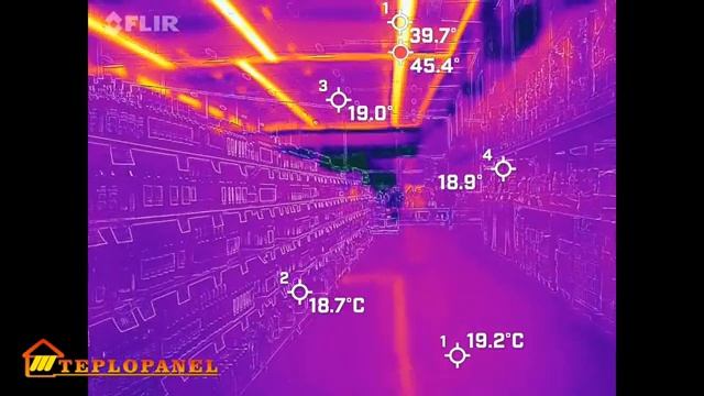 Что показывает тепловизор при обогреве торгового помещения при помощи лучистого отопления