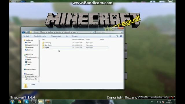 Minecraft- Map küldése, berakása - Singleplayer+Tört hamachi: map berakása