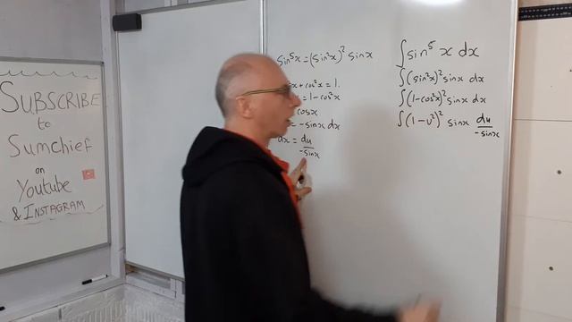 Integrating Trig Functions F(x)=sin^5(x)
