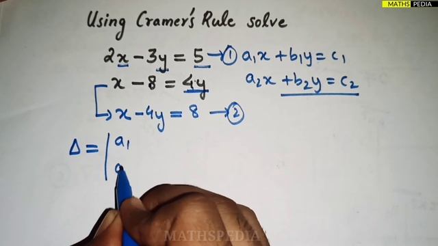 Solution of Simultaneous equations | Using Cramer's Rule 2x2 | Explained in English | Mathspedia |