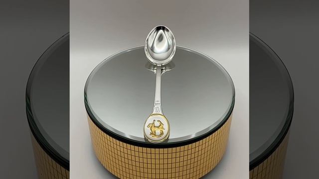 Серебро чайная ложка знак зодиака Козерог золочение 133, Б930747ж10