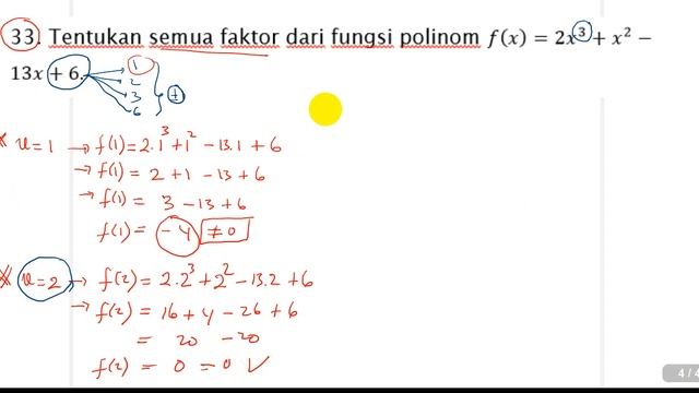 Menentukan Faktor-Faktor Dari Polinom Suku Banyak