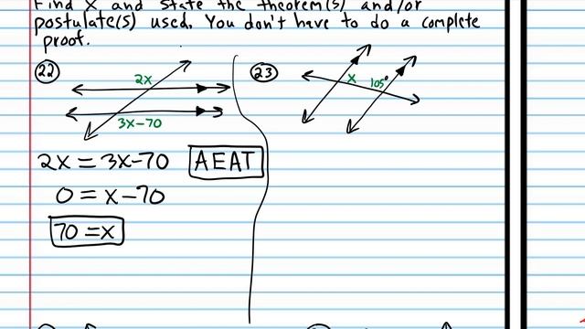 Geometry Course--Class 11: Angles Formed by Transversals