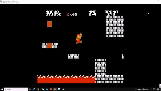 Прохождение игры Super Mario Bros уровень 2-4 под музыку