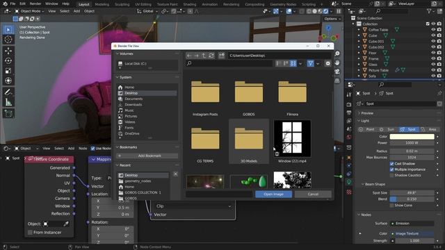 Gobos Light Textures in Blender 3.6