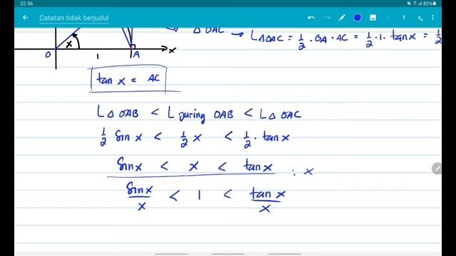 TEOREMA SUDUT APIT LIMIT FUNGSI TRIGONOMETRI