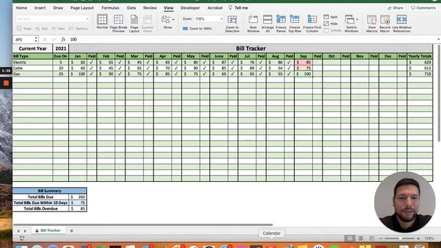 Monthly Bill Tracker - Tutorial (Microsoft Excel)