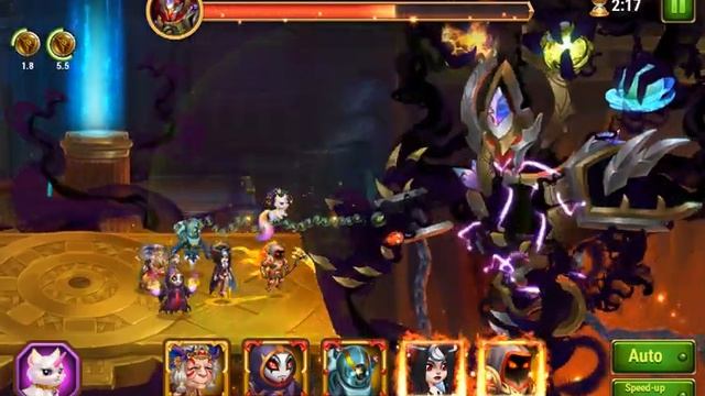 Hero Wars, fight Seymour with Martha, Faceless, Orion, Celeste, Astaroth and Merlin