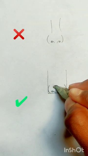 How to draw a nose step-by-step #shorts #drawing #nosedrawing #art