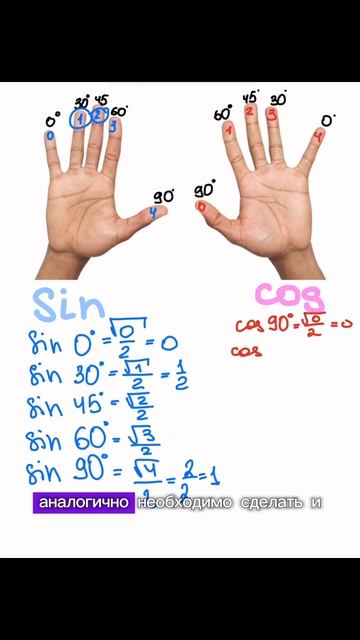 Как легко запомнить значения синусов и косинусов?