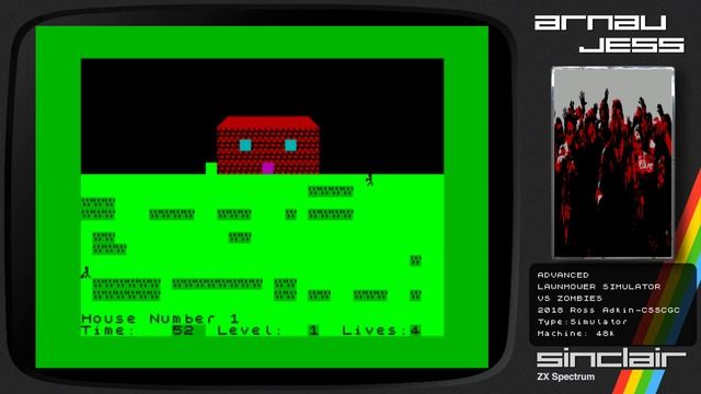 Advanced Lawnmower Simulator Vs Zombies Zx Spectrum CSSCGC by Ross Adkin