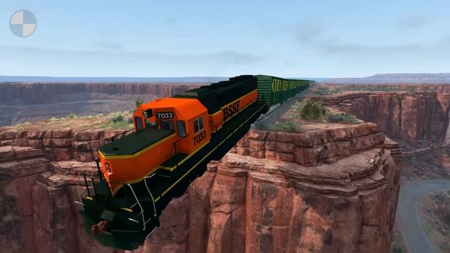 Trains vs Cliff 😱 BeamNG.Drive