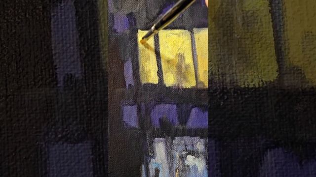 Портрет в ночной мастерской я писала с отражения в окне