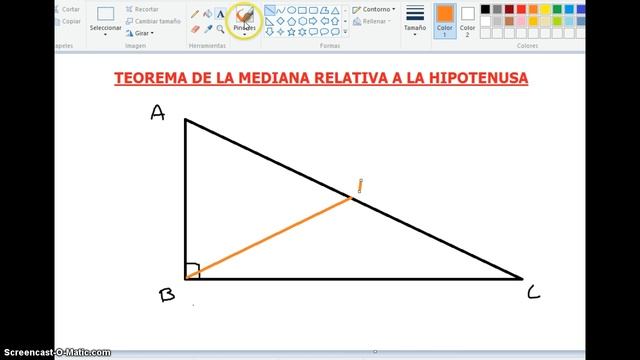 Teorema de la mediana relativa a la hipotenusa