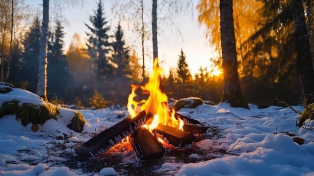 Костер в зимнем лесу: волшебное сочетание для души