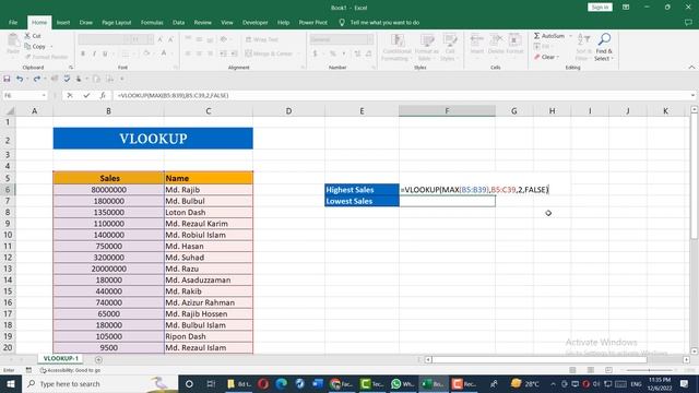 Excel-VLOOKUP- Maximum & Minimum